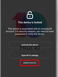 mi account code